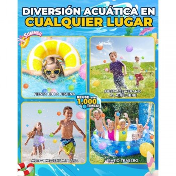 Globos agua reutilizables CLASSIC translúcidos (6 ud.+bolsa)