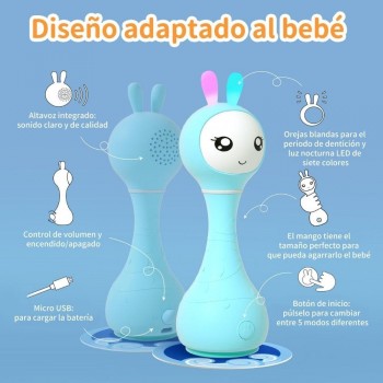 SMARTY BUNNY BLUE Sonajero interactivo - CASTELLANO