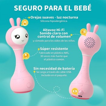 SMARTY BUNNY PINK Sonajero interactivo - CASTELLANO