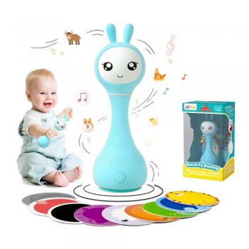 SMARTY BUNNY BLUE INTERACTIVE RATTLE - ENGLISH