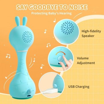 SMARTY BUNNY BLUE INTERACTIVE RATTLE - ENGLISH