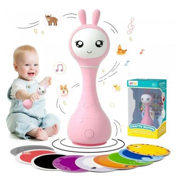 SMARTY BUNNY PINK INTERACTIVE RATTLE - ENGLISH
