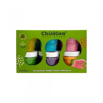 PLASTILINA NATURAL (6 x 125gr.) CON PURPURINA