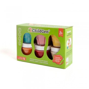 PACK 6 BOTES PLASTILINA NATURAL COLOR PASTEL (125gr.)