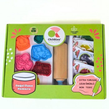 SET VEHÍCULOS PLASTILINA NATURAL+ ACCESORIOS