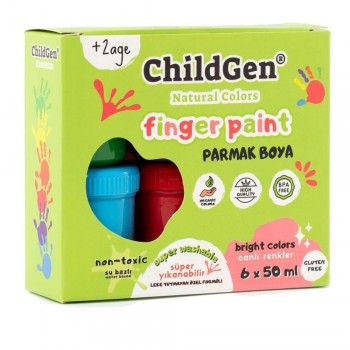 PACK 6 BOTES PINTURA DE DEDOS ORGÁNICA (50 ml.)
