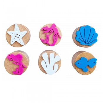 SELLOS DE MADERA SIRENA 6 ud.
