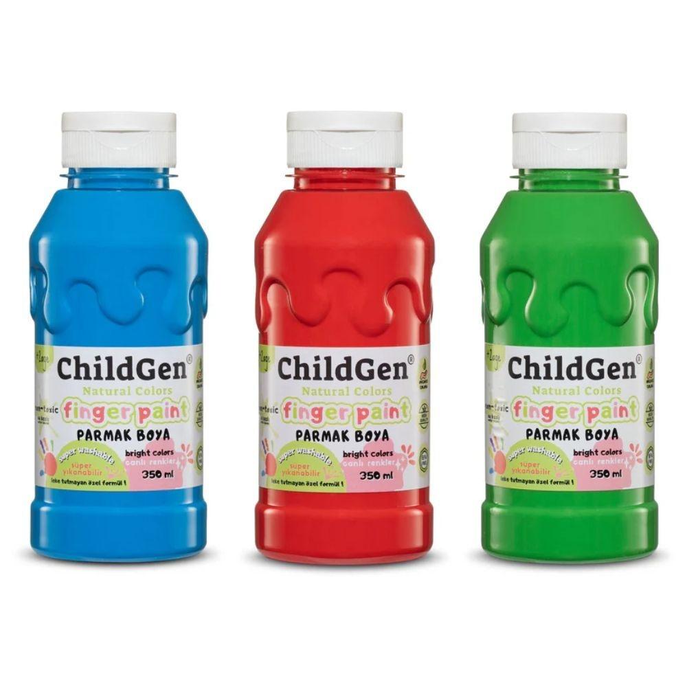 PINTURA DE DEDOS ORGÁNICA (3 botellas x 350ml.) B-R-G