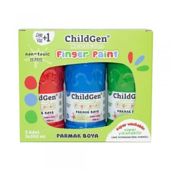 PINTURA DE DEDOS ORGÁNICA (3 botellas x 350ml.) B-R-G