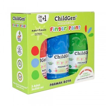 PINTURA DE DEDOS ORGÁNICA (3 botellas x 350ml.) B-R-G