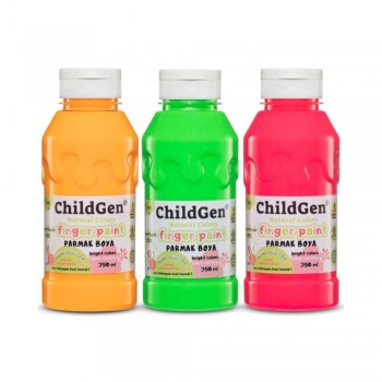 SET 3 BOTES PINTURA DE DEDOS ORGÁNICA  NEÓN (3 botellas x 350ml.)