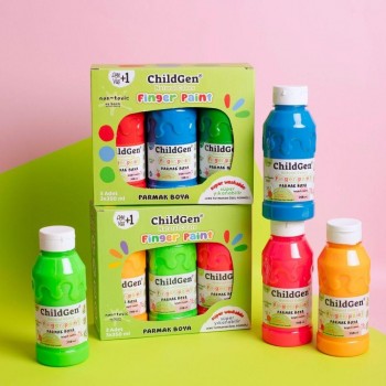 SET 3 BOTES PINTURA DE DEDOS ORGÁNICA  NEÓN (3 botellas x 350ml.)