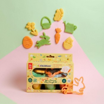 PLASTILINA NATURAL MINI PREMIUM SET PRIMAVERA (3x125gr. + 8 moldes)