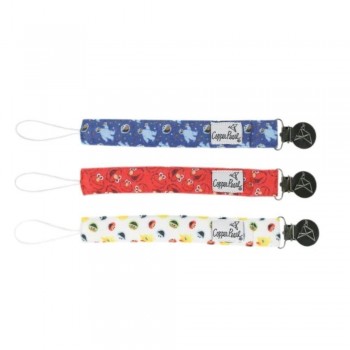 SESAMO Binky Clip Set 3 ud.- Portachupetes