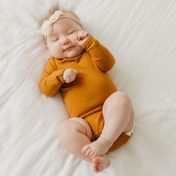 CAMEL Long Sleeve Bodysuit 0-3 months - Bodi manga larga