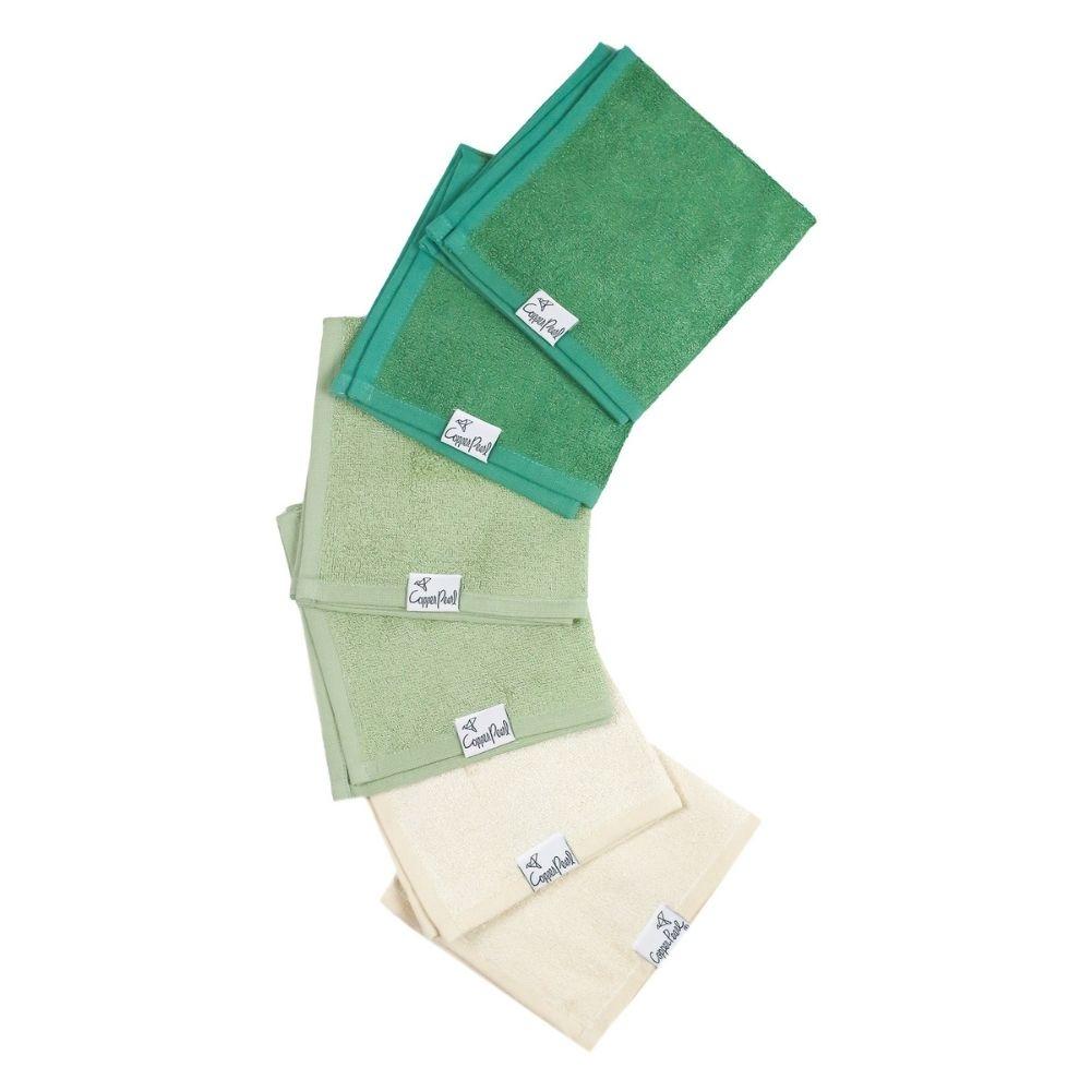 Toallas de bambú 28x28cm HAVEN Set 6 Bamboo Washcloth - Verde