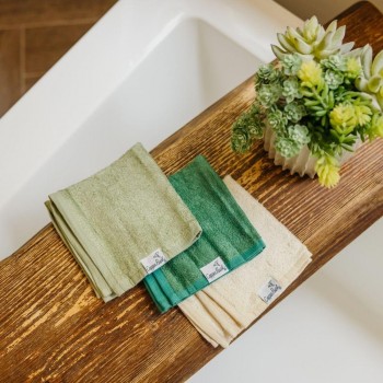 Toallas de bambú 28x28cm HAVEN Set 6 Bamboo Washcloth - Verde