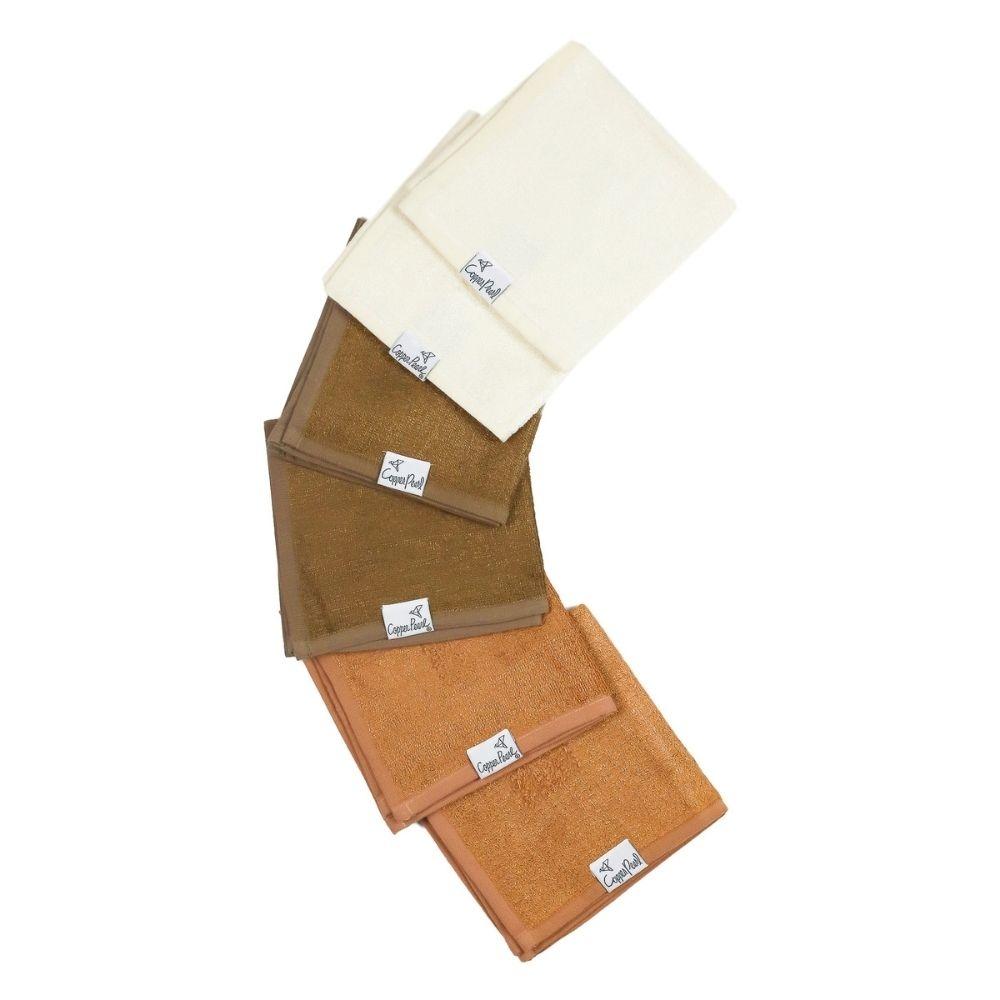 Toallas de bambú 28x28cm DUNE Set 6 Bamboo Washcloth - Beige