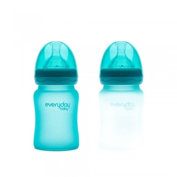 Biberón Cristal 150ml TURQUESA TERMOSENSIBLE