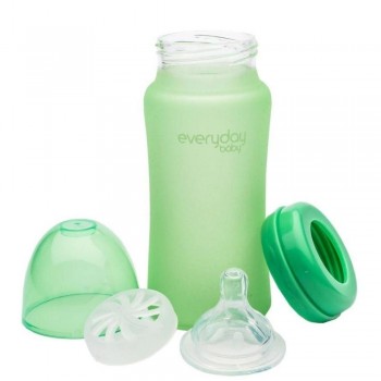 Biberón Cristal 240ml VERDE TERMOSENSIBLE