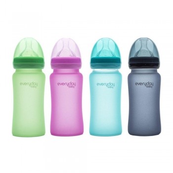 Biberón Cristal 240ml VERDE TERMOSENSIBLE