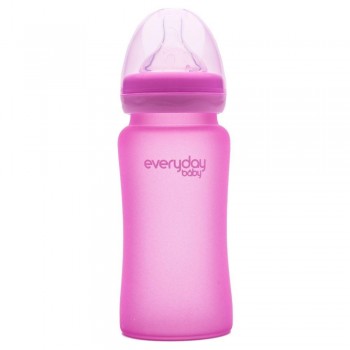 Biberón Cristal 240ml FUCSIA TERMOSENSIBLE