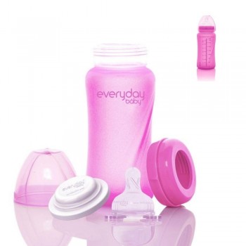 Biberón Cristal 240ml FUCSIA TERMOSENSIBLE *NUEVO*