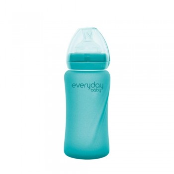 Biberón Cristal 240ml TURQUESA TERMOSENSIBLE *NUEVO*