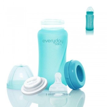 Biberón Cristal 240ml TURQUESA TERMOSENSIBLE *NUEVO*