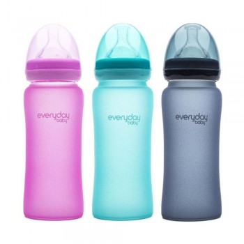 Biberón Cristal 300ml MORADO TERMOSENSIBLE