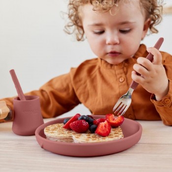 Cubiertos silicona NATURE RED