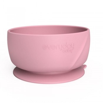 Bol silicona con ventosa ROSA - 400 ml.