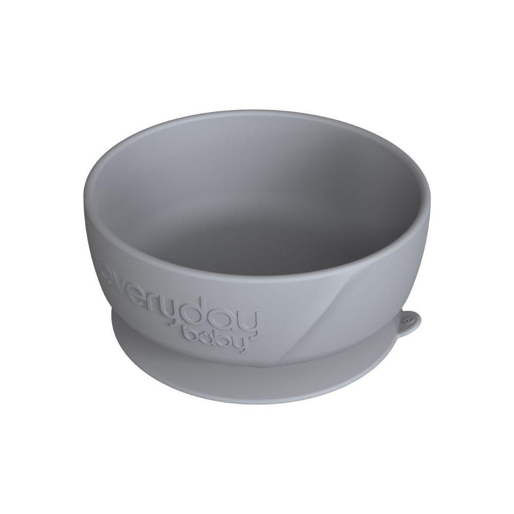 Bol silicona con ventosa GRIS - 400 ml.