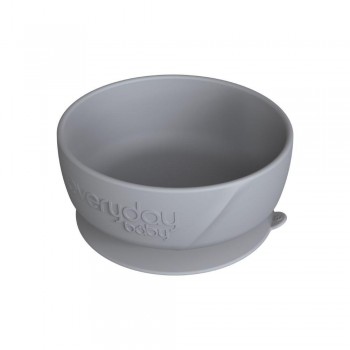 Bol silicona con ventosa GRIS - 400 ml.