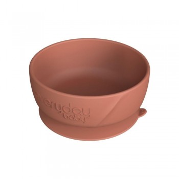 Bol silicona con ventosa NATURE RED - 400 ml.