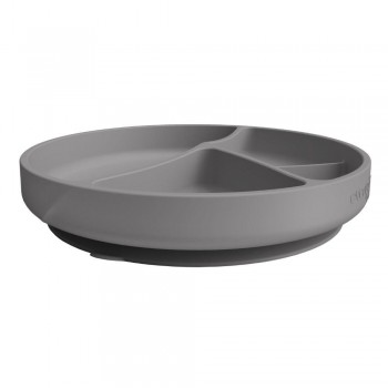 Plato silicona con ventosa GRIS