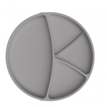 Plato silicona con ventosa GRIS