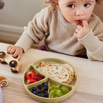 Plato silicona con ventosa SOFT YELLOW