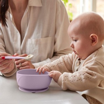 Bol silicona con ventosa LAVANDA - 400 ml.