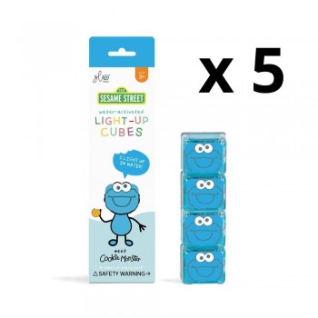 CAJA 5 PACKS CUBOS LUZ COOKIE MONSTER - AZUL