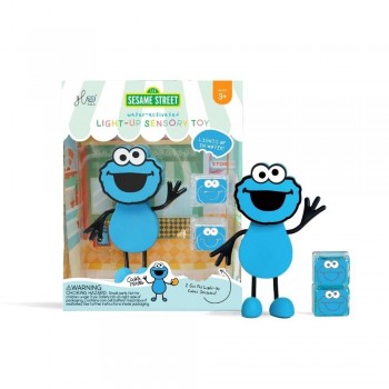 PERSONAJE COOKIE MONSTER + 2 CUBOS LUZ AZUL