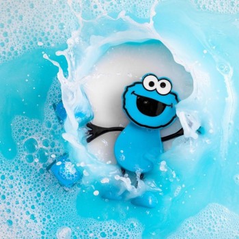 PERSONAJE COOKIE MONSTER + 2 CUBOS LUZ AZUL