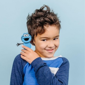 PERSONAJE COOKIE MONSTER + 2 CUBOS LUZ AZUL