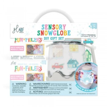-SET JARRA LUZ + ACCESORIOS SENSORIALES BOLA DE NIEVE