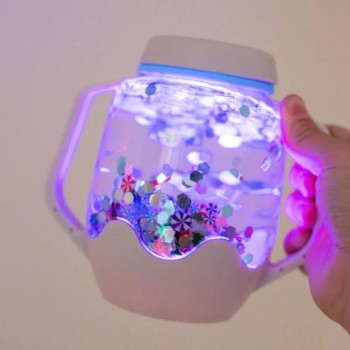 -SET JARRA LUZ Y 2 ACCESORIOS SENSORIALES BOLA DE NIEVE