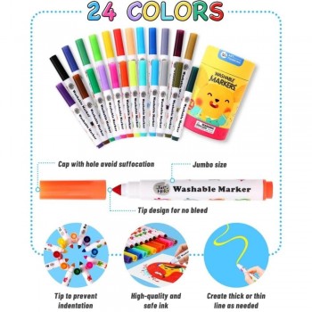 Rotuladores lavables (24 ud.)