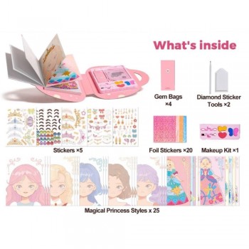 Kit Creativo 4 en1 Maquillaje y Manualidades PRINCESS GLAM