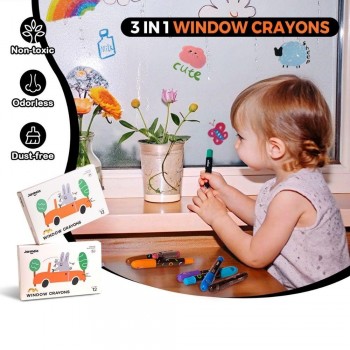 Crayones para cristal, azulejos y papel (12 ud.)