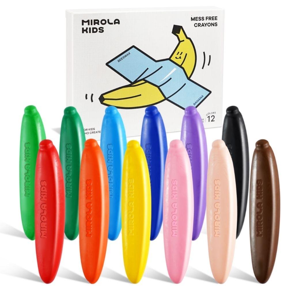 Caja 12 Crayones BANANA de Cera de Abeja