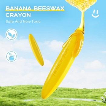 Caja 12 Crayones BANANA de Cera de Abeja